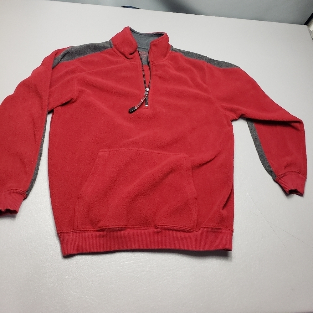 Arizona big Boys red and gray pull on quarter zip jacket size large